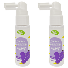 nac nac 護齒含鈣口腔噴霧 葡萄, 2瓶, 20ml
