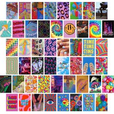 SolRoom 牆壁裝飾復古照片明信片 50件組, 1組, 彩色款