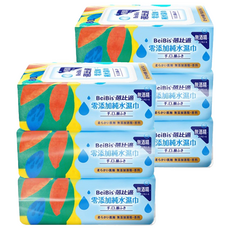 蓓比適 零添加純水濕巾, 柔軟肌觸, 手口顏適用, 80抽*3, 3包, 2袋