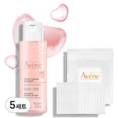 아벤느 수딩 토닝 로션 100ml + 화장솜 20매, 5개
