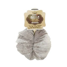 KEYTOSS 詰朵斯 BE WILD 專利纖維美麗沐浴球, 觸感柔軟細密網孔, 台灣製造, 白棕, 1個, 1個裝