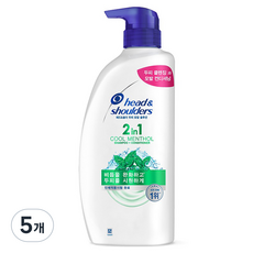 헤드앤숄더 2in1 쿨멘솔 샴푸 겸 컨디셔너 산뜻한 향, 800ml, 5개