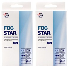 防霧 FOG STAR 濕巾 30p, 白色, 2個