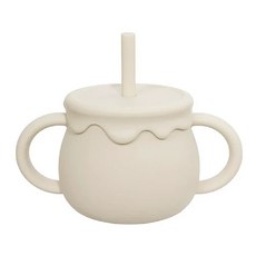 矽膠兩用維尼蜂蜜水杯 13.6 x 8.5 x 12 公分, 250ml, 1個, 淡奶色