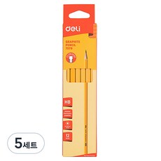 deLi 得力 石墨六角鉛筆 12支, 5套, HB
