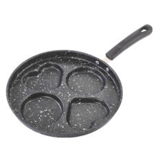 德利生活 麥飯石煎蛋 24.7cm 不沾四格煎鍋 可愛造型, 1個