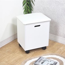 附輪收納型玄關椅凳, 白色