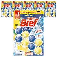브레프 파워액티브 변기세정제 스파클링 레몬향, 100g, 6개