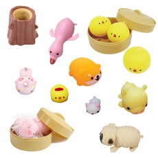 Qrang 動物和配件系列減壓玩具10件組 C款, 混色