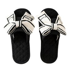 摩登簡約纖細蝴蝶結室內拖鞋, 1個, 白色