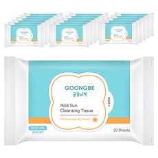GOONGBE 宫中秘策 溫和防曬潔膚濕巾, 10枚入, 18個