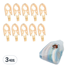몰투유 휴대용 여행 옷걸이 10p + 파우치 세트, 옐로우(옷걸이), 3세트
