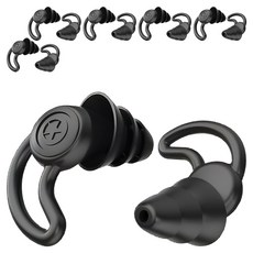 Monahome 三層奈米矽膠防噪音隔音睡眠耳塞 深黑色, 3套, 2副