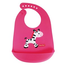 fisher-price 費雪 矽膠圍兜, 粉色, 1入