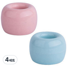 River Green 純瓷牙刷架 2p, 藍色 + 粉色, 4組