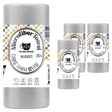 BonitaGoods 多用途超細纖維捲筒毛巾 30*30cm 灰色, 4捲, 30入