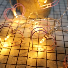 感性復古金色心型燈串 20燈, 單色