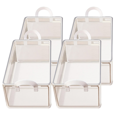 折疊鋼架收納盒 PVC鋼架, 透明色, 47 x 28 x 20cm, 4個
