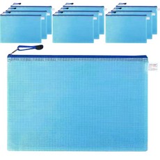 Itemtrade 투명 메쉬 지퍼파일백 A4, 03 블루, 10개