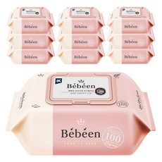 베베앙 오리지널 유아물티슈 캡형, 52g, 100매, 10개