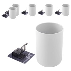 모나코올리브 무타공 싱글 양치컵 칫솔꽂이 세트, 연그레이, 6세트