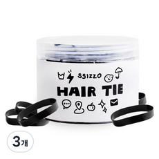 SSIZZO 彈力服貼舒適髮圈 270入, 3個, 黑色