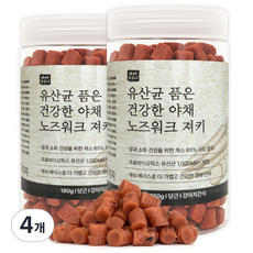 야아부르니 강아지 간식 유산균 품은 건강한 야채 노즈워크 져키, 180g, 4개, 당근