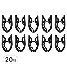 MUMU 便攜式旅行用折疊衣架, 深黑色, 20個