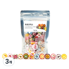 캔디원 수제 캔디 후르츠믹스 파우치, 100g, 3개