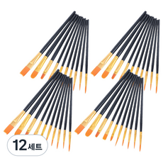 Keublancs 現代水彩壓克力畫筆10件組 黑色, 10種, 12套