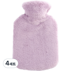 생활애찬 기모 보온 물주머니 찜질 핫팩 퍼플 500ml, 4세트