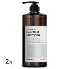 메디레머디 어성초 댄드러프 비듬 케어 탈모 샴푸 시트러스 허브 그린 플로럴향, 2개, 1L