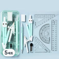 歐樂天使製圖用校園尺9件組 + 筆袋文具組, 5套, 綠色