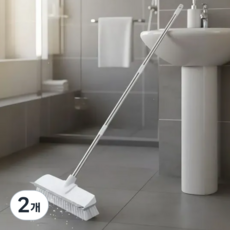 Parva 桿式浴室清潔刷架 3段式桿 135cm, 白色, 2個