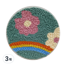 아이엠미니 DIY 펀치니들 자수세트, 3개, 무지개다리