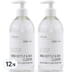 hibee 奶瓶餐具清潔液 瓶裝 無香, 12個, 500ml