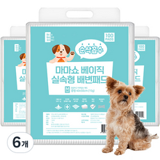 마마쇼 배변유도제함유 베이직 실속형 배변패드, 100개입, 6개