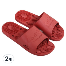 쿠쏘 편안하고 심플한 올인원 지압슬리퍼 A-6 230mm, 레드, 2개