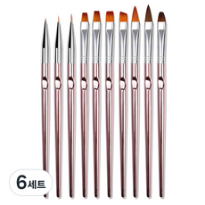 네일브러쉬 10종 세트 KN-B3002, 6세트, 핑크