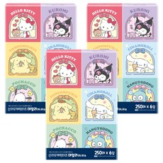 韓國 ITC 三麗鷗明星 日常迷你天然紙漿面紙 2層, 250張, 18個