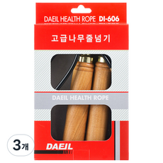 DAEIL 고급나무 줄넘기 DI-606, 혼합색상, 3개
