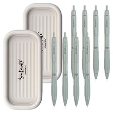 자바펜 제트라인 비즈 빈티지 볼펜 0.5mm 4p + 소울메이트 펜트레이 랜덤발송 세트, 올리브, 2세트
