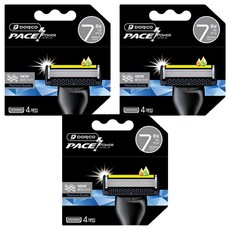 Dorco PACE POWER 7 剃須刀片, 4入, 3個