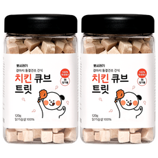 뽀시래기 강아지 동결건조 간식 큐브 트릿, 치킨, 120g, 2개