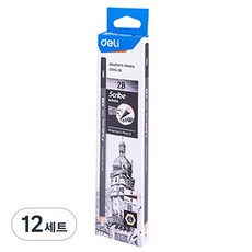 deLi 得力 黑色 Scribe 鉛筆 12入 EC005, 2B, 12套