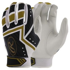 Rawlings Flex-Fit 雙手用打擊手套 EBG21S04GL, 黑色 + 金色, 1個