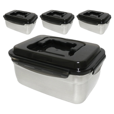 Kitchen-Art 一品不鏽鋼手提式密封容器1號, 1.9L, 4個