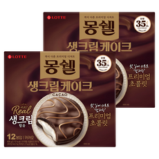 몽쉘 생크림 케이크 카카오, 408g, 2개