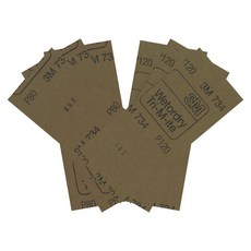 3M 砂紙 手持砂磨架專用 80號 x 3張 + 120號 x 3張, 2.8 x 11吋, 1組