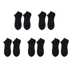 Dapumda 男士素色網眼運動短襪 5件組, 黑色